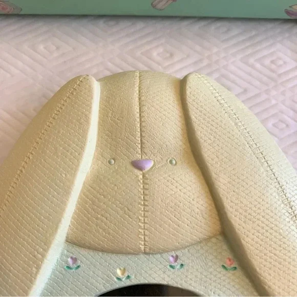 New! Vintage Pair Papel Ceramic Baby Child Photo Frames 3x3 & 2x3 Bunny Giraffe - Picture 4 of 16